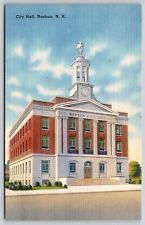 City Hall Nashua New Hampshire Street View Government Building Clock Postcard picture