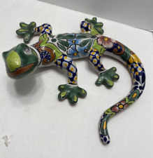 Vtg Mexican Folk Art Ceramic Iguana Lizard Hand Painted Vibrant Colors picture