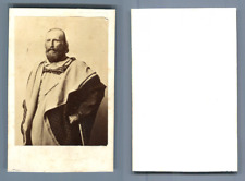 Garibaldi CDV, Vintage Albumen Business Card, Albuminated Print 6.5x10.5  picture