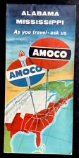 1957 Amoco Road Map Of Alabama Mississippi picture
