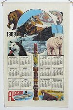 Vintage 1989 Kitchen Linen Towel Year Calendar - Alaska picture
