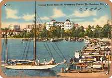 Metal Sign - Florida Postcard - Central yacht basin, St. Petersburg, Florida, t picture