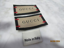GUCCI 2 Clothing Designer Tag LABEL Replacement Sewing Accessories LOT 2 picture