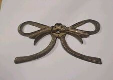 Vintage Solid Brass Bow Wall Hanging Decor Picture Embellishment Made In India picture