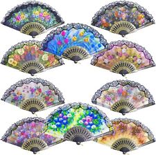 10 Pieces Spanish Hand Fan Spanish Fans Handheld Fan for Women Floral Spanish picture