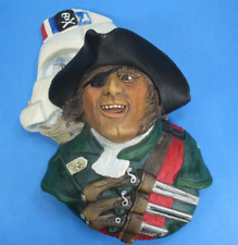 BOSSONS Chalkware Head PIRATE PIERRE Le GRAND Wall Plaque Made In England picture
