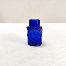 19c Victorian Cobalt Blue Glass Miniature Perfume Bottle Decorative G823 picture