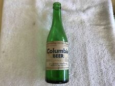 COLUMBIA BEER VINTAGE GREEN GLASS PAPER LABEL BOTTLE, CITY BREWING, NEW YORK   picture