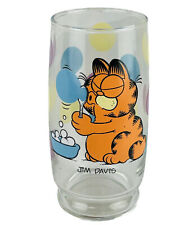 Vintage 1978 Garfield Drinking Glass Blowing Bubbles Polka Dot United Feature picture