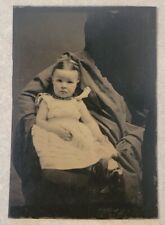 Victorian Pretty Young Girl Child Hidden Mother Blacked Out Face Tintype Photo picture