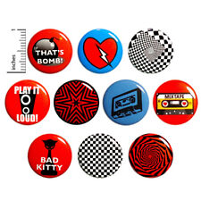 Cool 90's Vintage Style Band Buttons 10 Pack Backpack Pins Gift Set 1