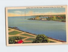 Postcard Looking North from Blue Water International Bridge Port Huron Michigan picture