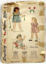 1946 Simplicity Sewing Pattern 1917 Girls 1-Piece Dress 3 Styles Sz 6 Mos 11818 picture