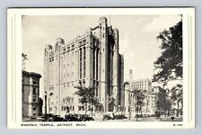 Detroit MI-Michigan, Panoramic View Masonic Temple, Antique Vintage Postcard picture