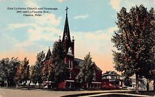 Omaha NE Nebraska Zion Augustana Lutheran Church La Fayette Ave Vtg Postcard B45 picture
