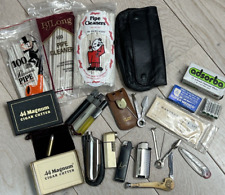 Lot Estate Pipe Cigar Cutter Kit Lighters IMCO 44 Magnum National Blade Colibri picture