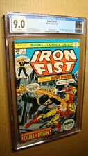 IRON FIST 1 *CGC 9.0 WHITE PAGES* VS IRON MAN 1ST SOLO 1975 CLASSIC MARVEL JS65 picture