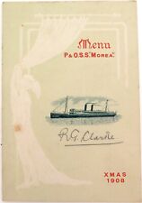 .1908 Scarce P&O “S. S. Morea” Xmas Diner Menu. Dated Friday, December 25, 1908 picture