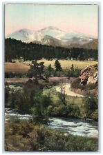 c1940 Long's Peak Entrance Thompson Canon Estes Park Colorado Vintage Postcard picture