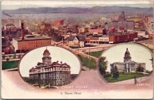 1907 DENVER Colorado Postcard Skyline Aerial View / Court House & State Capitol picture