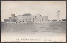 Frot at Clark's Point & Old Lighthouse New Bedford MA postcard ca 1905 picture