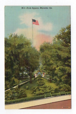 Linen Postcard, Park Square, Marietta, Georgia picture