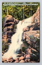 White Mountains NH-New Hampshire, Avalanchie Falls, Vintage c1939 Postcard picture