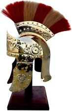 Greek praetorian Helmet, Attic Fully Brass Greek Ancient Helmet With Plume picture