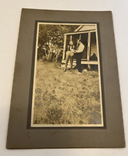 Antique Black and White Cabinet Card Photograph Two Men 1890's-1920's picture