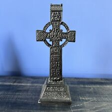 Celtic Cross w/ Detailed Design Work Cast Black Resin Irish Ireland picture