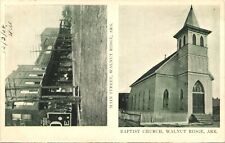 MAIN STREET, BAPTIST CHURCH original antique postcard WALNUT RIDGE ARKANSAS AR picture