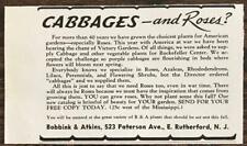 1942 Bobbink & Atkins E Rutherford NJ Wartime Ad Cabbages & Roses Victory Garden picture