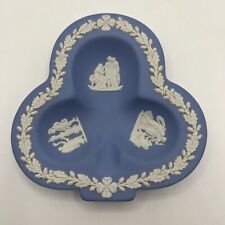 Vintage Wedgwood Blue Jasperware Collectors Clover Shaped Trinket Dish picture