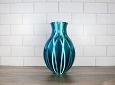 Diamond Cut Vase in Silk Blue Green picture
