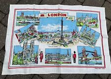 Vintage Unused IRISH LINEN Towel LONDON ENGLAND Destinations Trafalgar Square picture