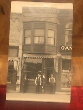 Antique Historical ALBIA IOWA Postcard Photo Barber Shop 1918 Warren Burlington picture