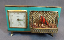 Rare 1950’s German Singing Bird Cage Desktop Alarm Clock, (B) picture