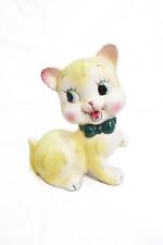 Vtg Ceramic Kitschy Anthropomorphic Yellow Kitty Cat W/Bowtie Figurine 6