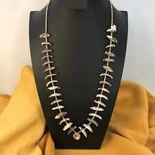VNT ZUNI FETISH NECKLACE BIRD SHELL CARVINGS Whip Wrap, Zebra Mussel? VERY COOL picture
