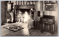 Old Indian House Deerfield Massachusetts Black White Interior Vintage Postcard picture