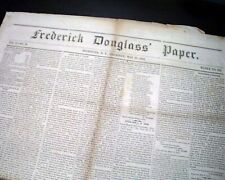 VERY Rare 1854 FREDERICK DOUGLASS NEWSPAPER North Star Slavery Slaves Abolition  picture