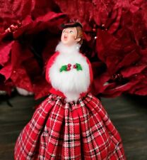 Simpich Character Doll Muff Lady With Red Plaid Skirt White Fur Muff (Rare 1986) picture