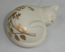 LENOX SERENITY CAT EVERYDAY WISHES WHITE GOLD SLEEPING KITTEN PORCELAIN FIGURINE picture