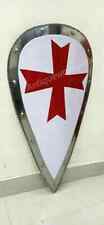 New 28' INCH Knight Templar Shield Crusader Metal Shield with Red Cross Armor picture