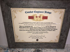 ARMY / COMBAT ENGINEER BADGE CERTIFICATE (COMMEMORATIVE ISSUE) picture