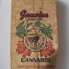 Vintage Jamaican Cannabis Burlap Sack 1976 36”x21” picture