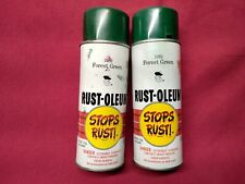 Lot of 2 Vintage 1973 Rust-Oleum Spray Paint Cans #1282 Forest Green Small Face picture