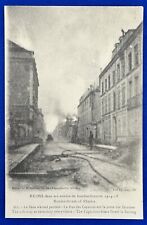 Antique 1918 B&W Reims Bombing & Fire Rue des Capucins France Postcard WW I picture