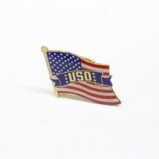 USO United Service Organization USA Flag Pin Lapel Enamel Collectible picture