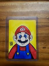 Custom ACEO ATC Nintendo It's Me, It's Mario Marker Art Card Wayman 1/1 Auto picture